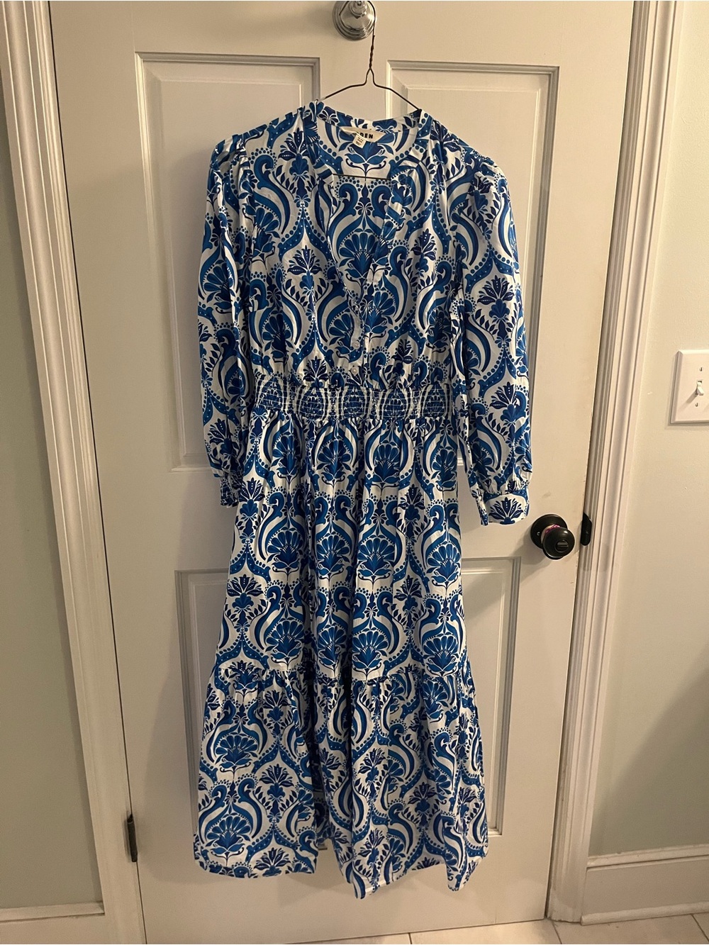 Boden Elena Tiered Cotton Midi Dress EUC